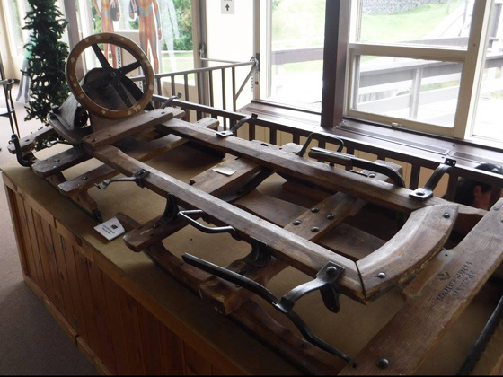 At the Sports Complex Museum: circa 1930s German bobsled