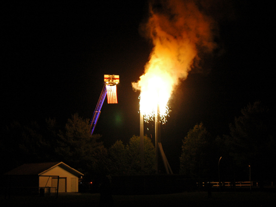 Relighting the 1980 Olympic cauldron