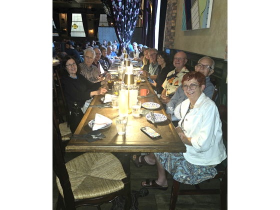 Enjoying dinner together at Mia Italian Kitchen